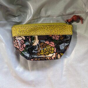 Fossil Key-Per Floral Coated Canvas Top-Zip Cosmetic Bag GUC